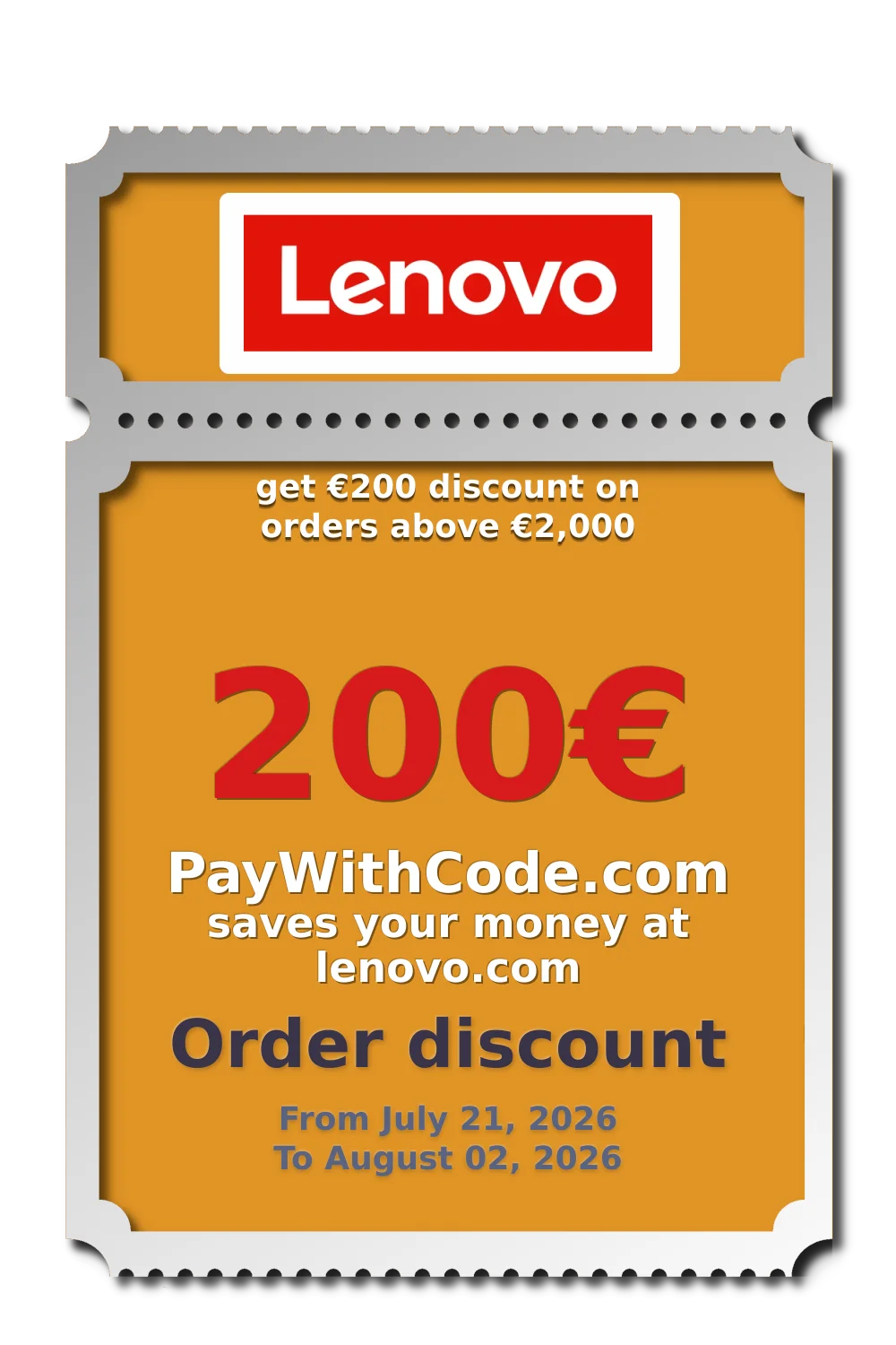get €200 discount on orders above €2,000 at Lenovo