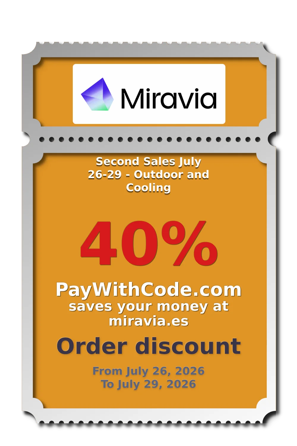Second Sales July 26-29 - Outdoor and Cooling at Miravia