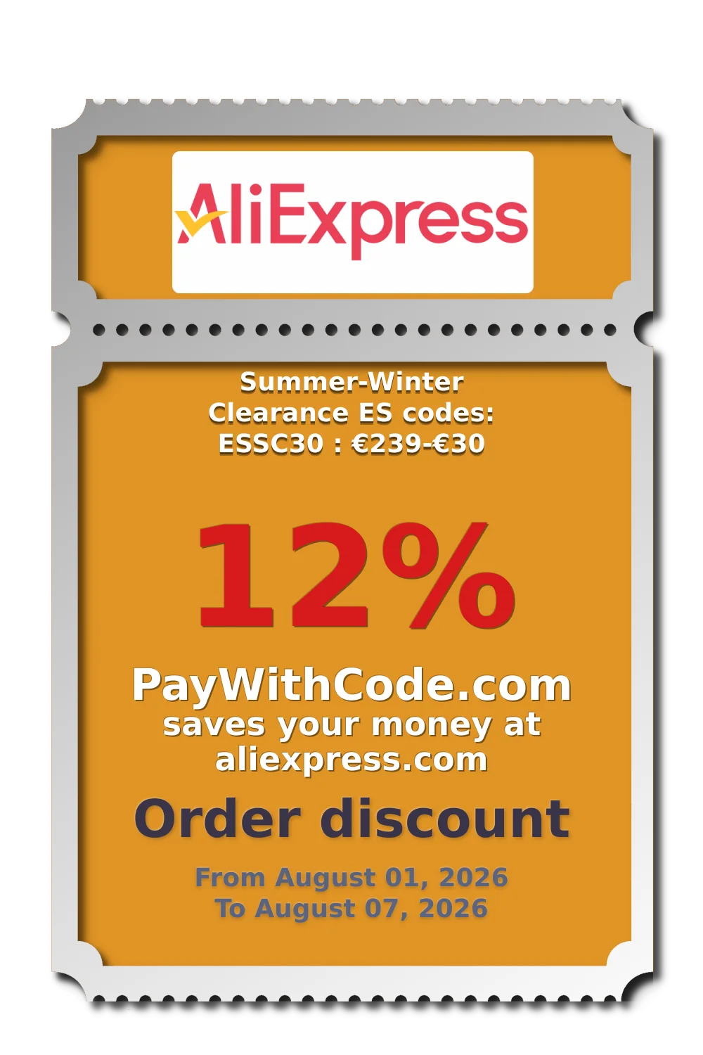 Summer-Winter Clearance ES codes: ESSC30 : €239-€30 at AliExpress
