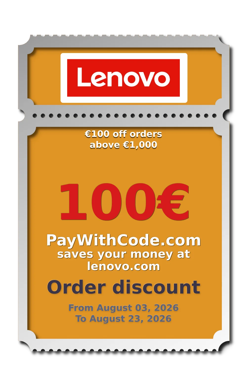 €100 off orders above €1,000 at Lenovo