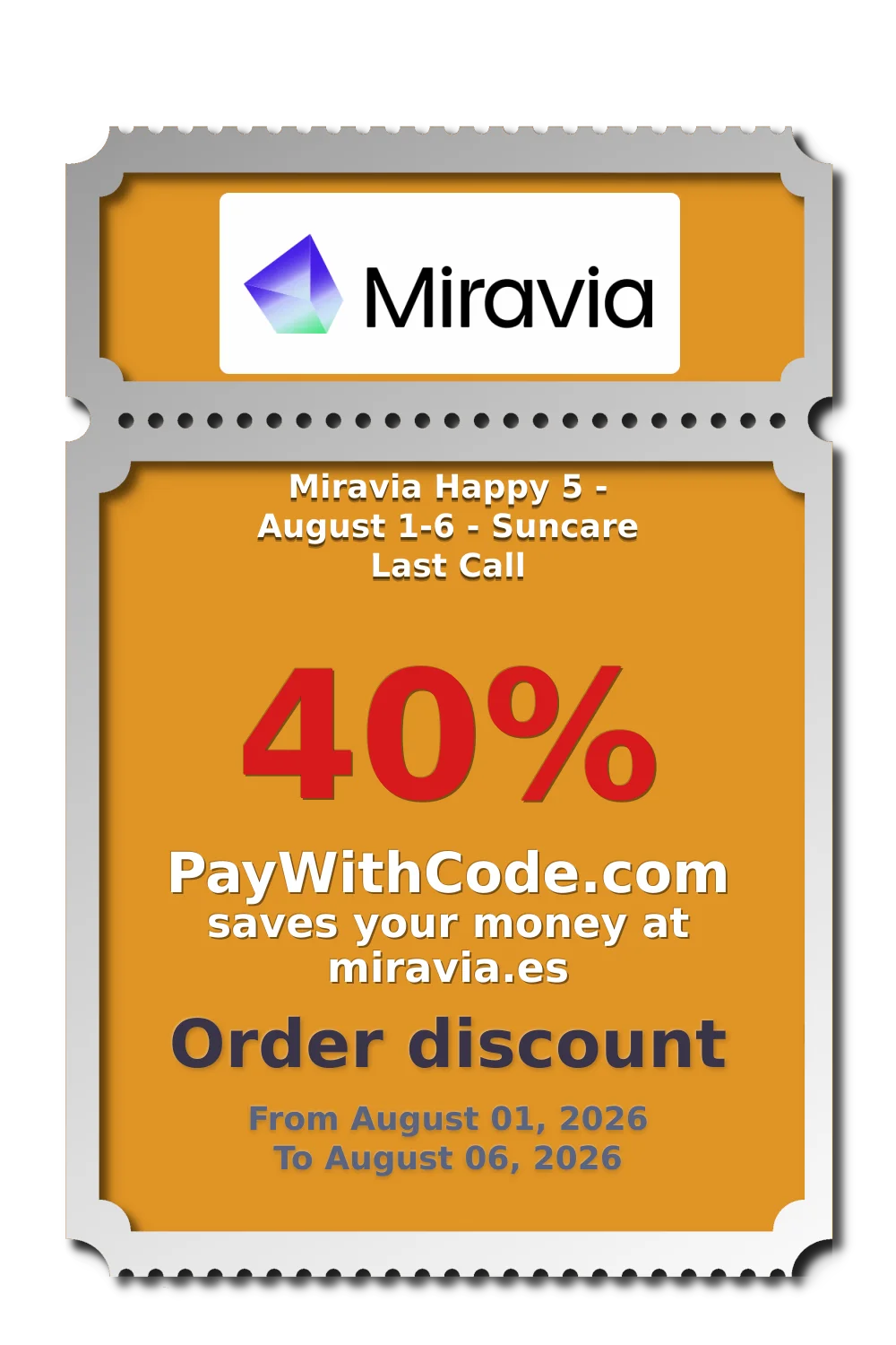 Miravia Happy 5 - August 1-6 - Suncare Last Call at Miravia
