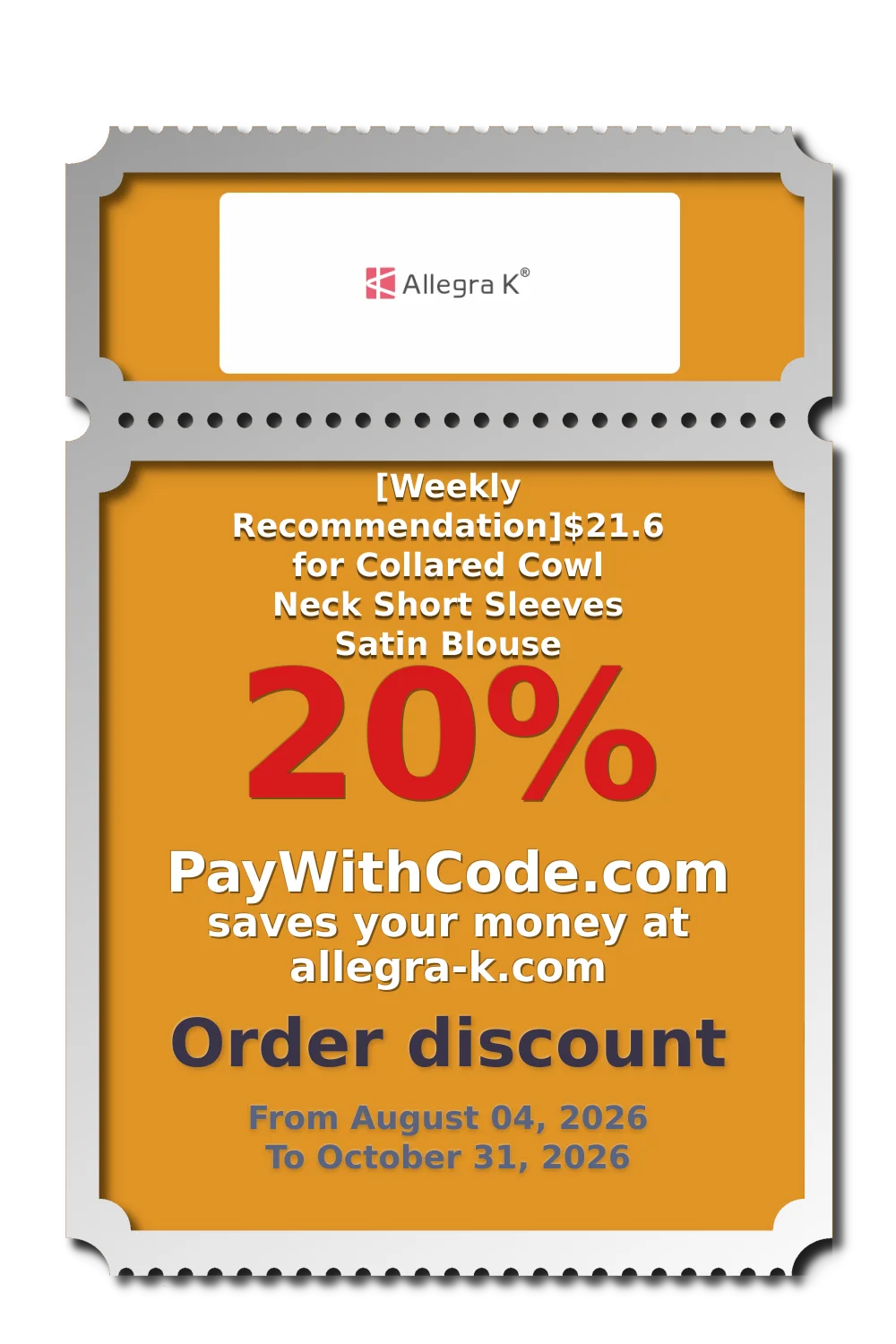 [Weekly Recommendation]$21.6 for Collared Cowl Neck Short Sleeves Satin Blouse at Allegra K