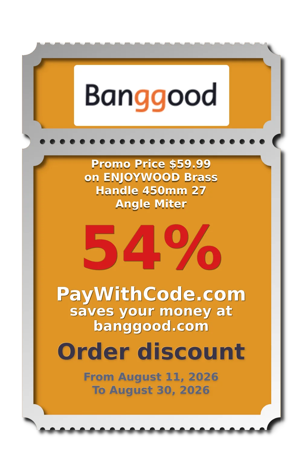 Promo Price $59.99 on ENJOYWOOD Brass Handle 450mm 27 Angle Miter at Banggood