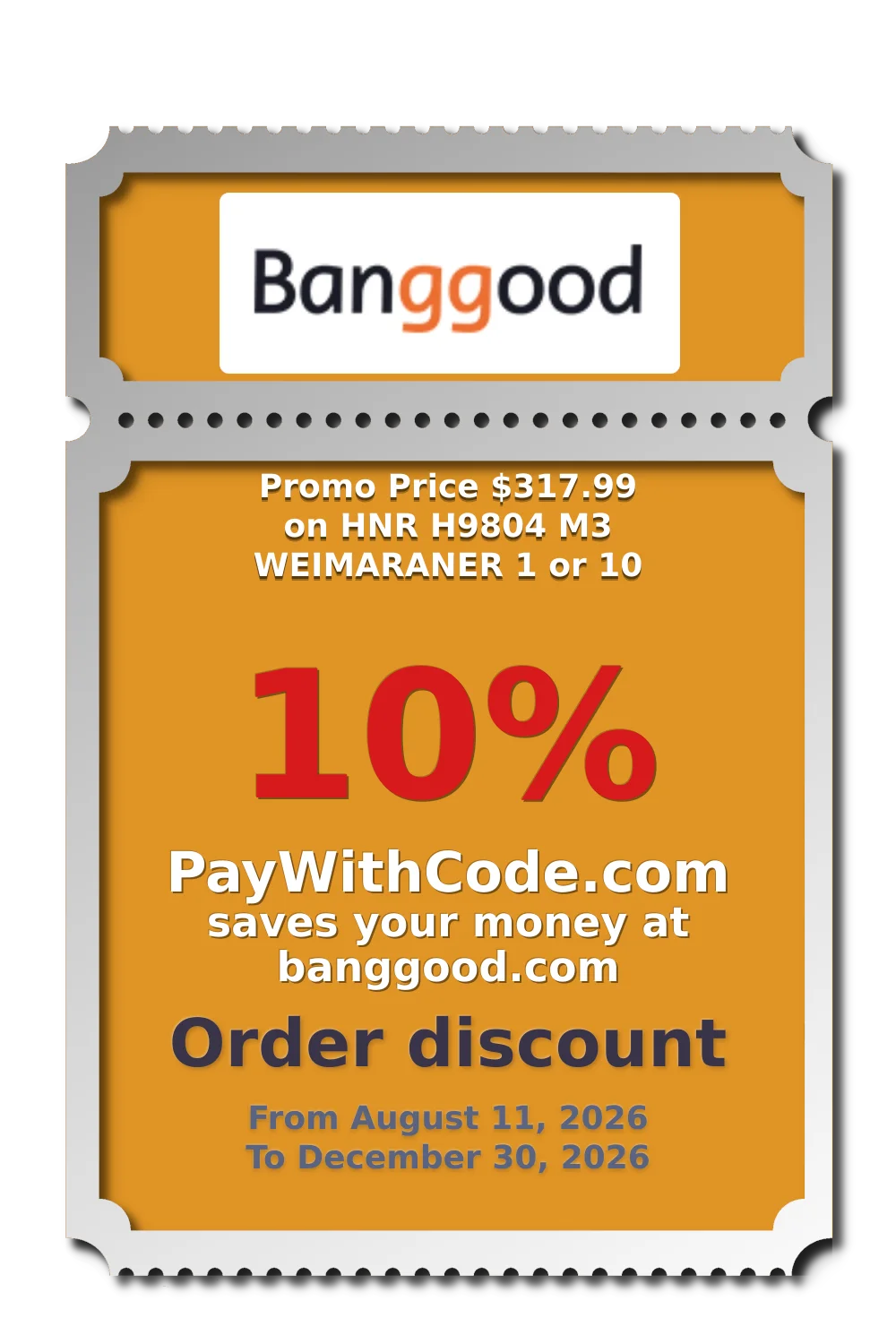 Promo Price $317.99 on HNR H9804 M3 WEIMARANER 1 or 10 at Banggood