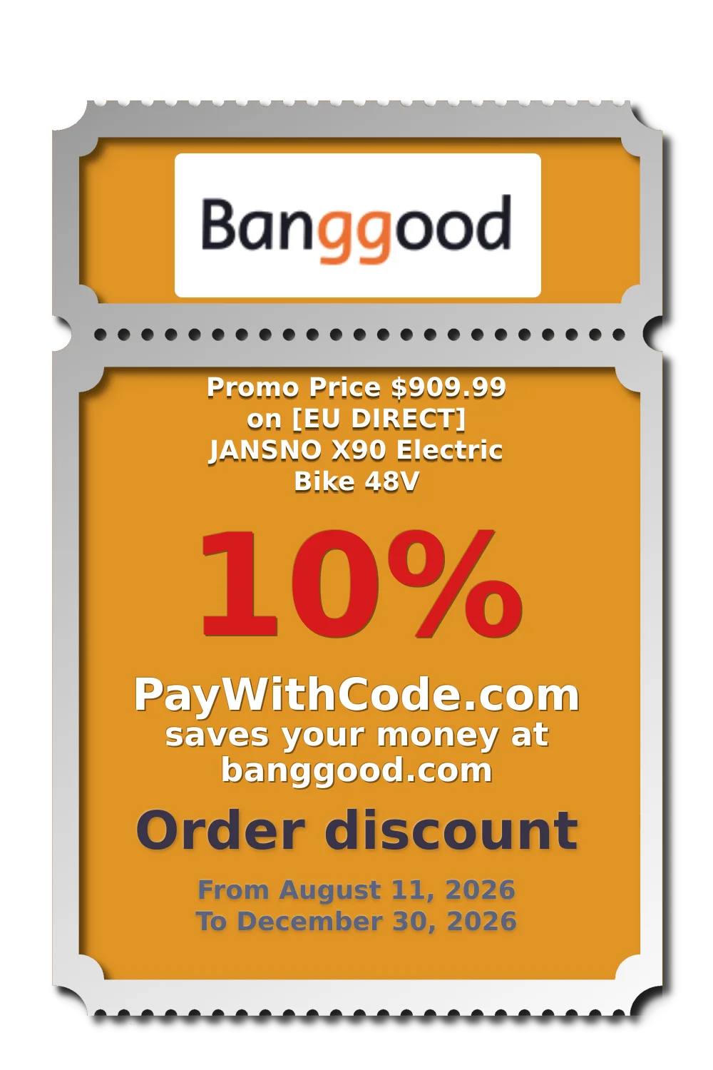 Promo Price $909.99 on [EU DIRECT] JANSNO X90 Electric Bike 48V at Banggood