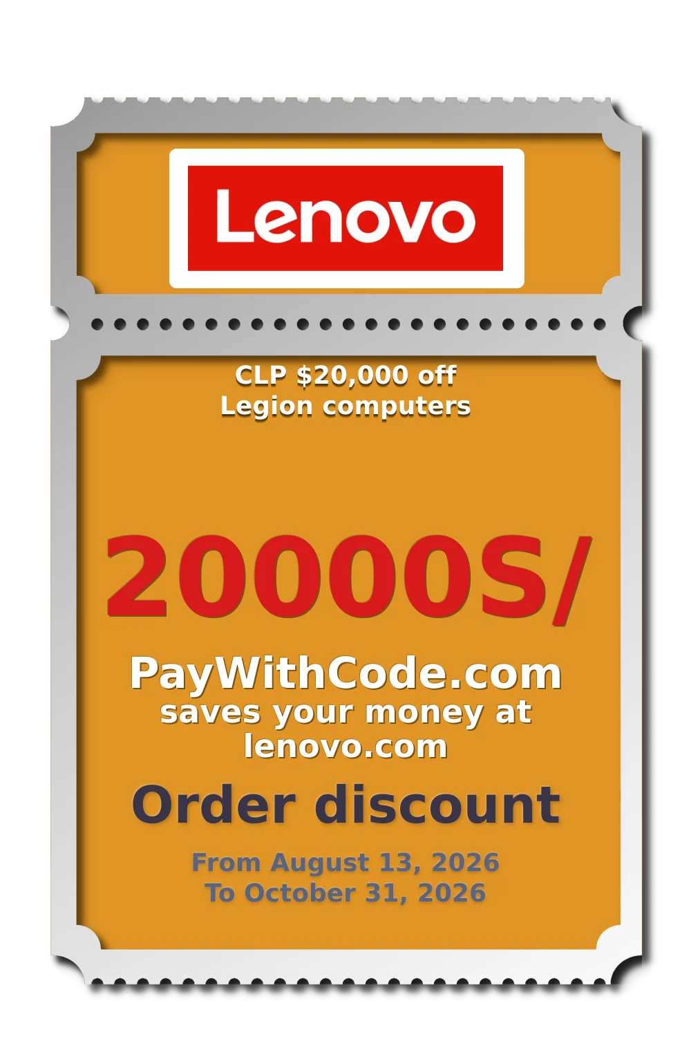 CLP $20,000 off Legion computers at Lenovo