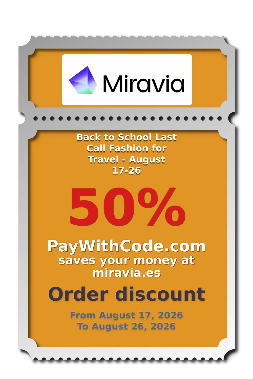 Back to School Last Call Fashion for Travel - August 17-26 at Miravia