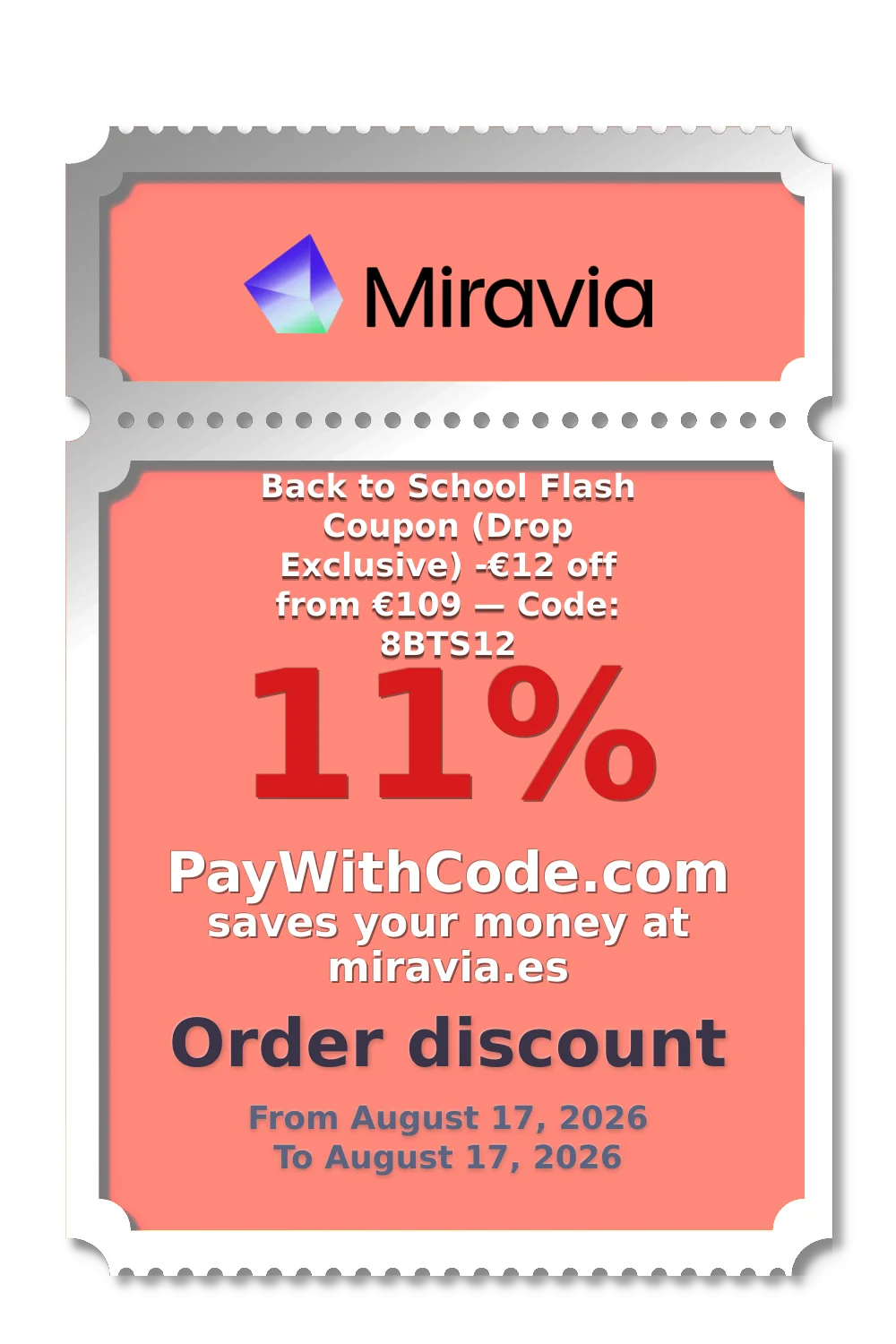 Back to School Flash Coupon (Drop Exclusive)
-€12 off from €109 — Code: 8BTS12 at Miravia