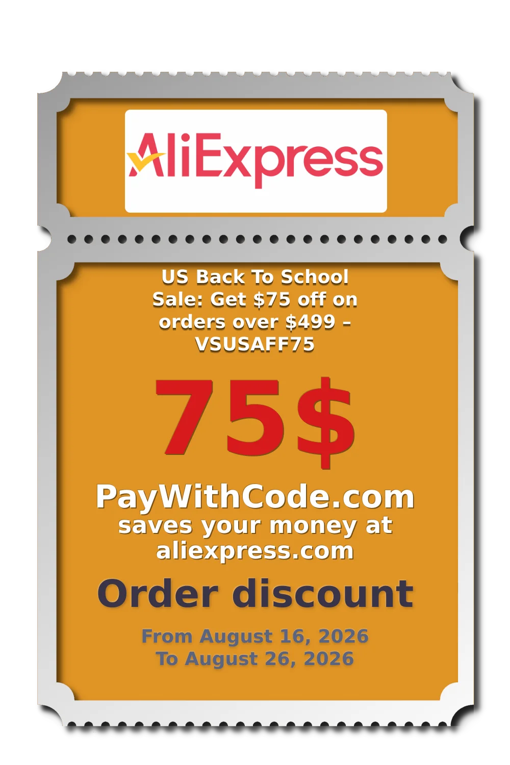 US Back To School Sale: Get $75 off on orders over $499 – VSUSAFF75 at AliExpress