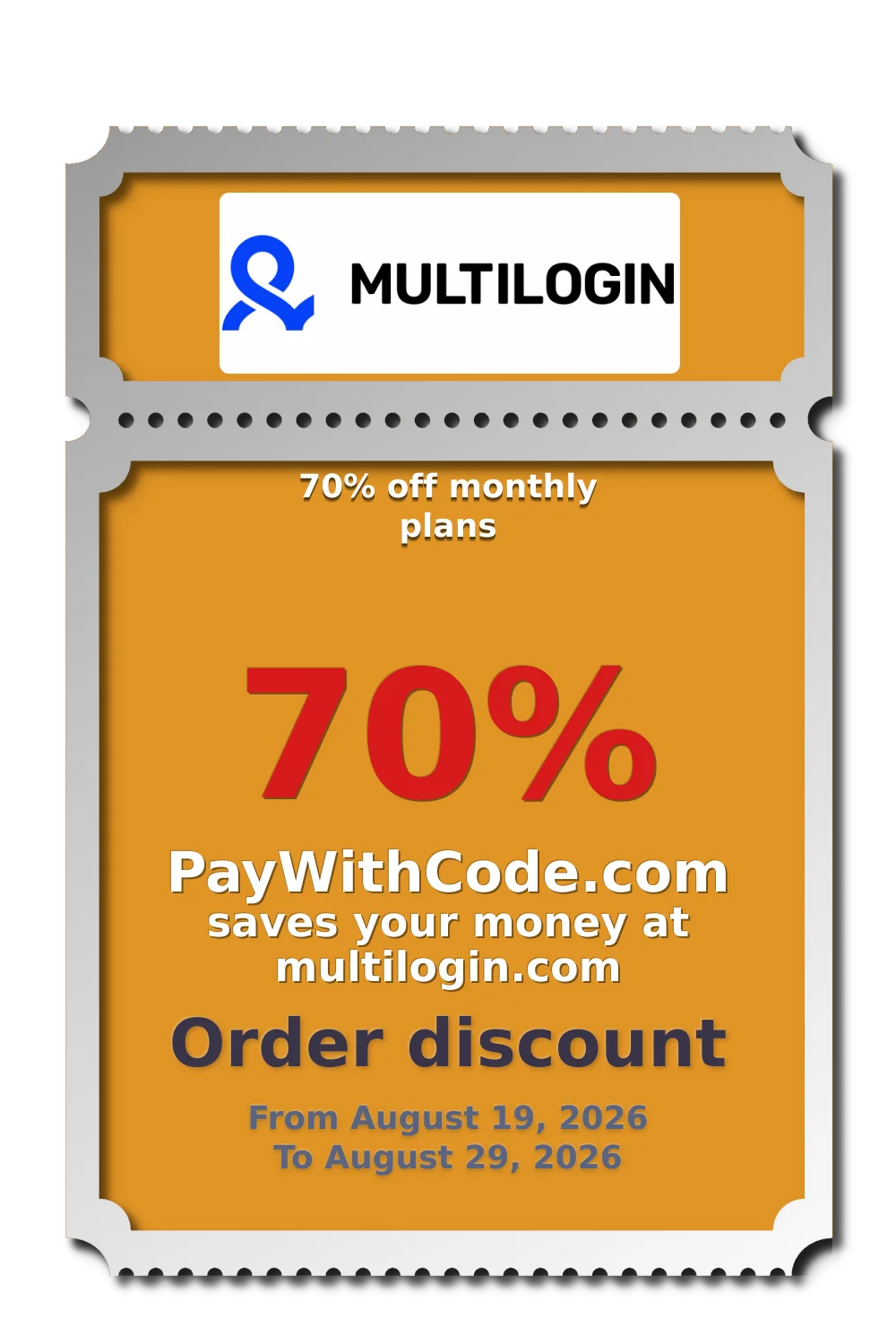 70% off monthly plans at Multilogin