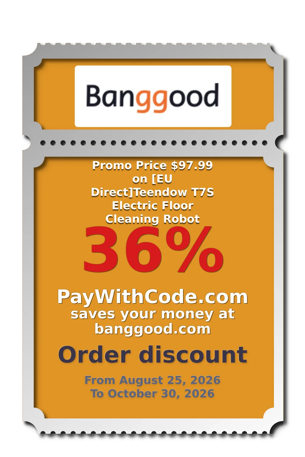 Promo Price $97.99 on [EU Direct]Teendow T7S Electric Floor Cleaning Robot at Banggood