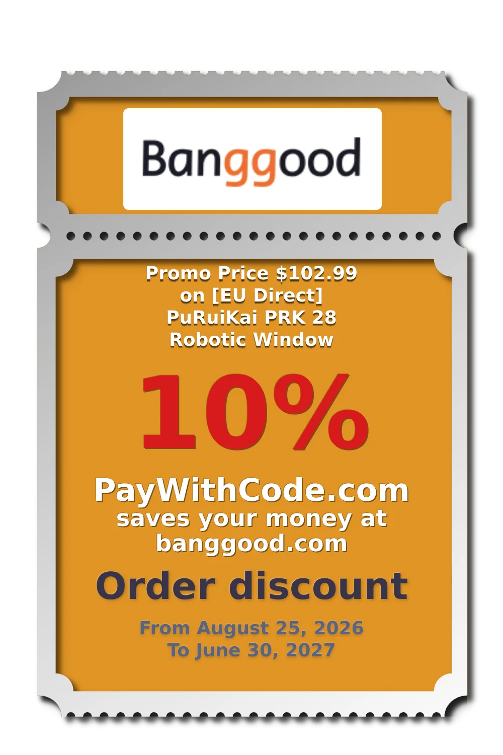 Promo Price $102.99 on [EU Direct] PuRuiKai PRK 28 Robotic Window at Banggood