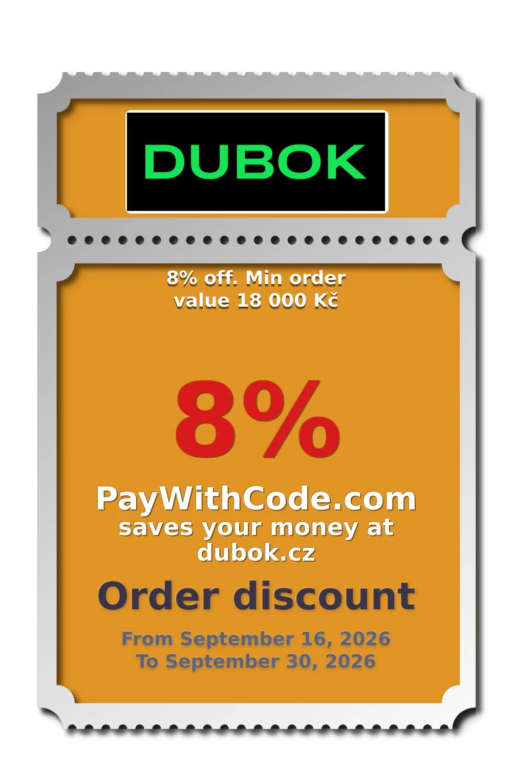 8% off. Min order value 18 000 Kč at Dubok