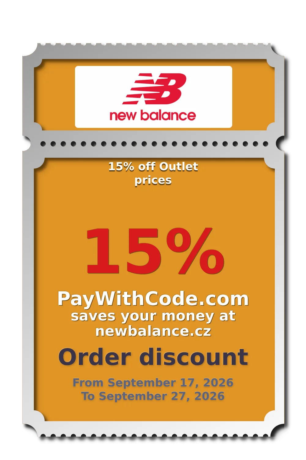 15% off Outlet prices at Newbalance