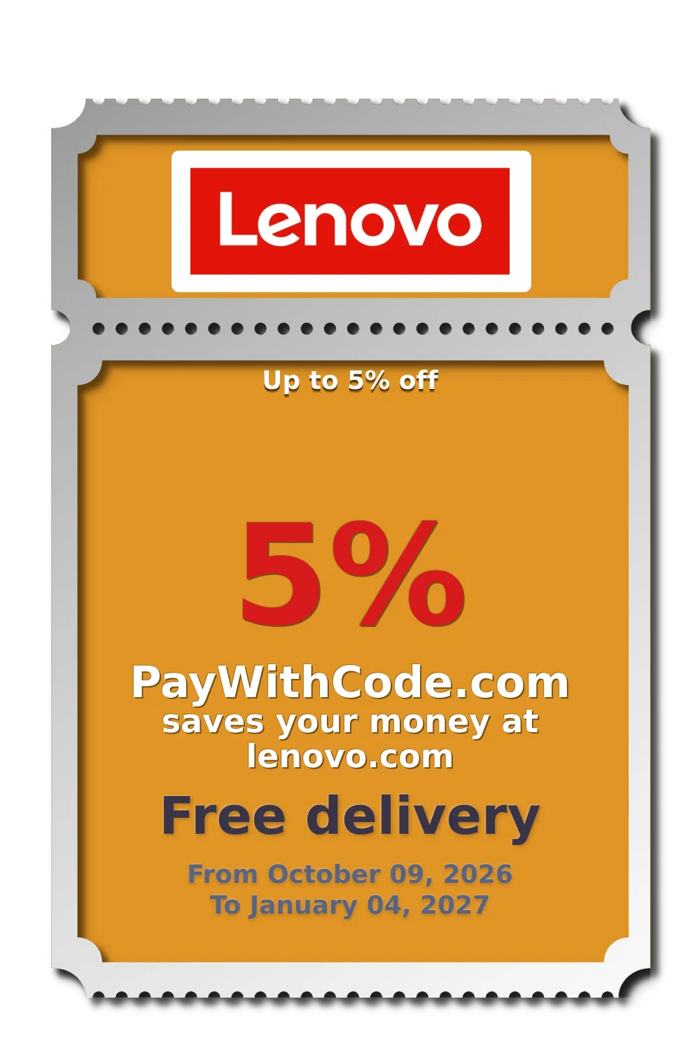 Up to 5% off at Lenovo