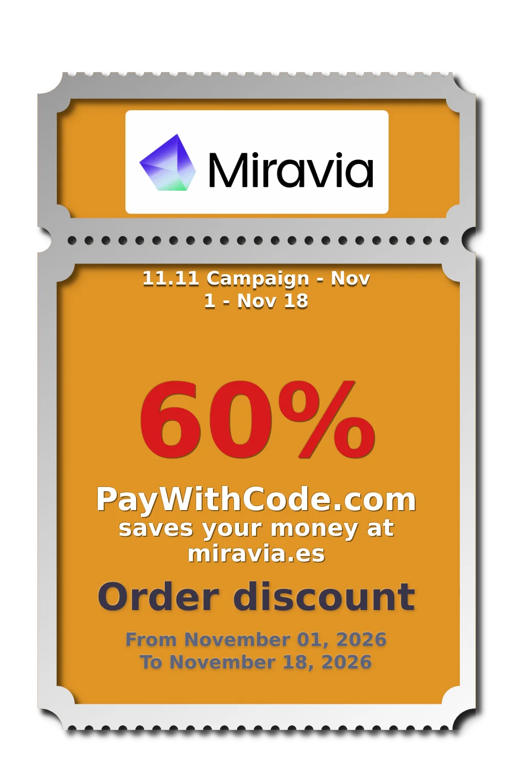 11.11 Campaign - Nov 1 - Nov 18 at Miravia