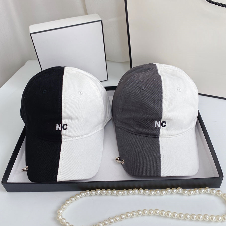 Designer Baseball Cap Dome Bucket Hat Black and White Color Combination Caps 2 Colors Patchwork Design for Man Woman Top Quality