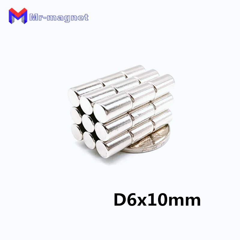 imanes 50pcs neodymium disc magnets 6x10 mm n50 super strong powerful rare earth 6mm x 10mm small round magnet 610 6mmx10m