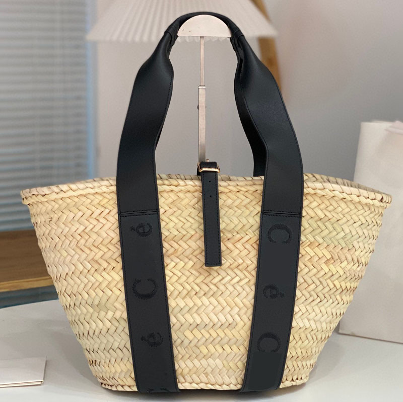 10A Summer Handmade Bags for Women Designer Beach Weaving Ladies Straw Bag Wrapped Beach Bag Moon shaped Top Handle Handbags Totes Hand-woven basket bucket bag ladies