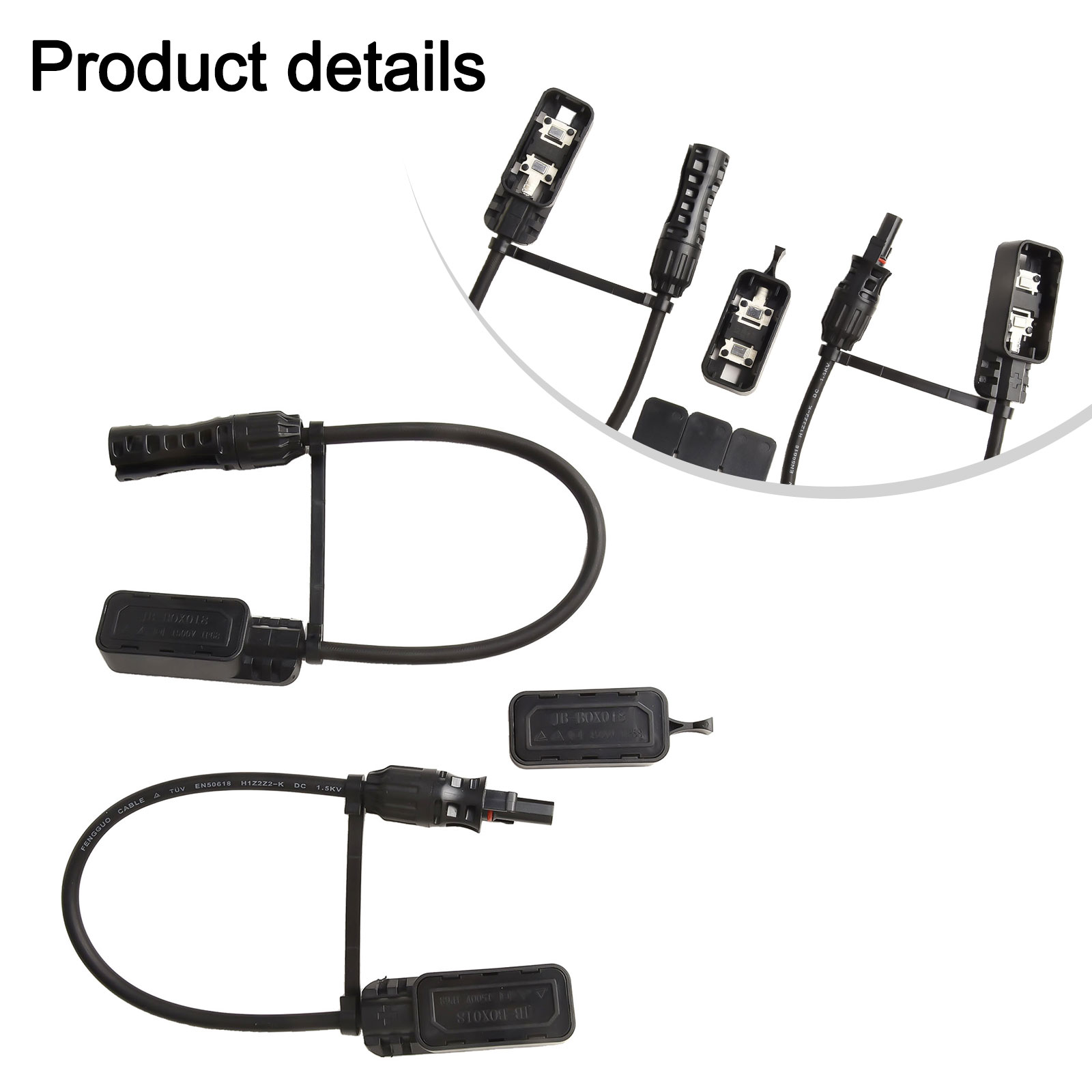 Solar Photovoltaic Cable Connector Solar Connector Connector Box Metal PVC Reliable 1500V/30A Fast Solar Accessory